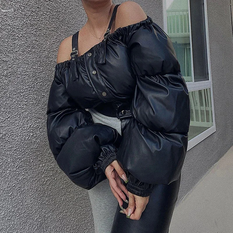 Cropped Puffer Jacket for Women in Premium Cotton & Polyester Blend