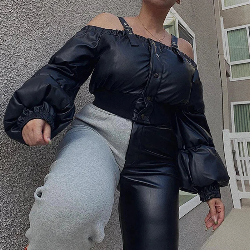 Cropped Puffer Jacket for Women in Premium Cotton & Polyester Blend