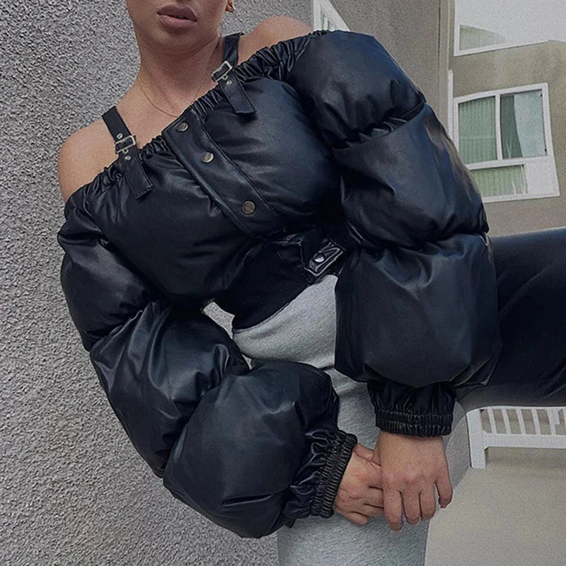 Cropped Puffer Jacket for Women in Premium Cotton & Polyester Blend