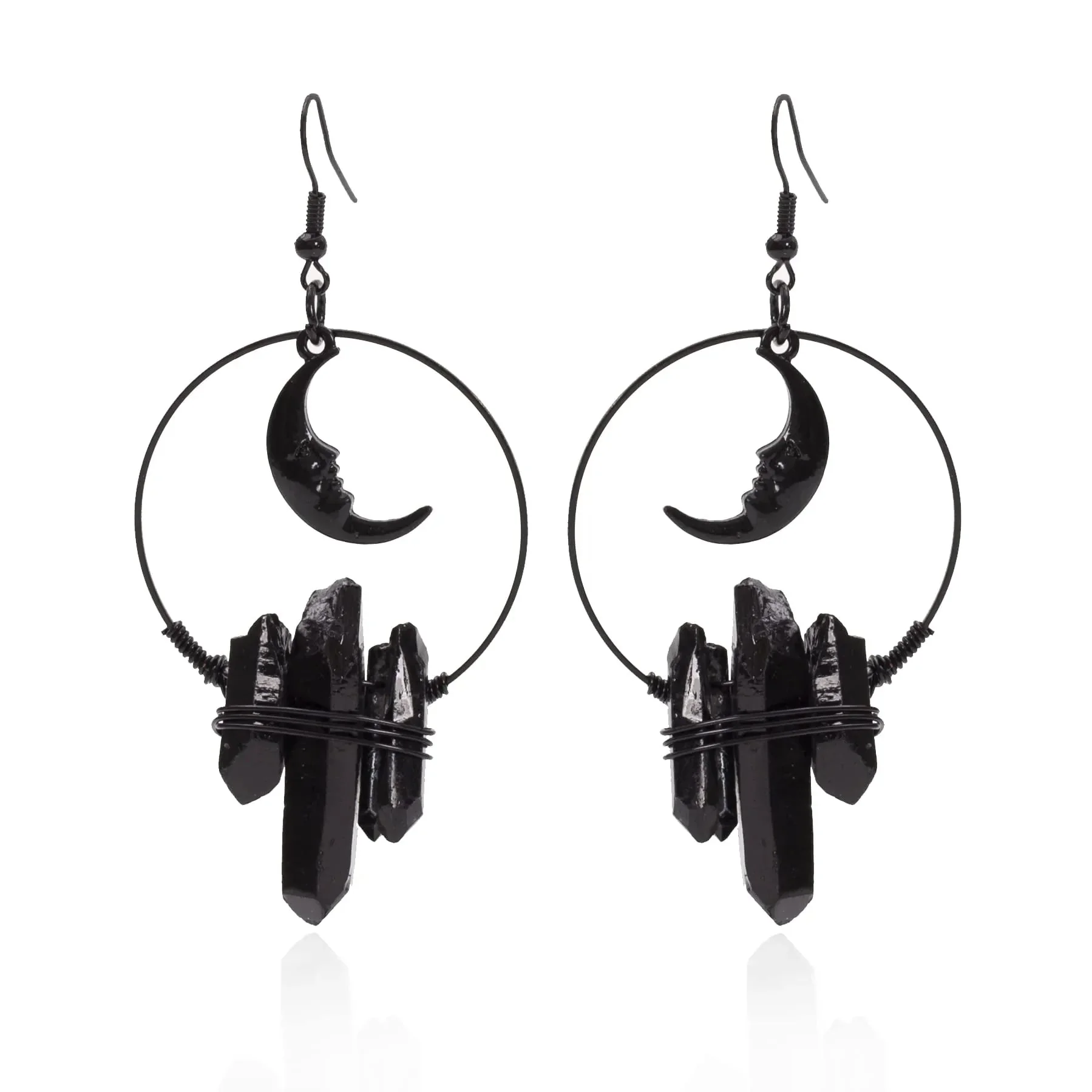 Black Gothic Boho Copper Alloy Earrings