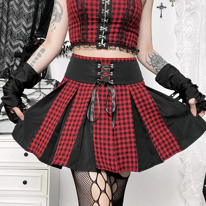 Gothic Style Cotton & Polyester Blend Womens Skirt