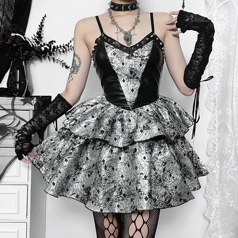 Elegant Gothic Black Party Dress for Women