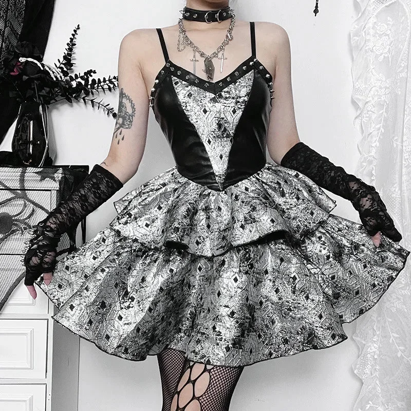 Elegant Gothic Black Party Dress for Women