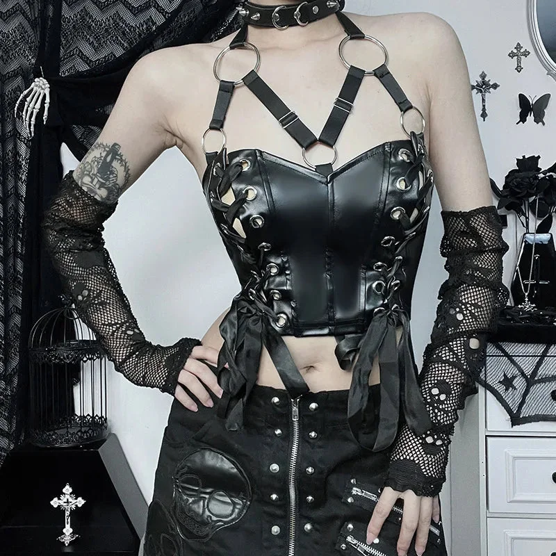 Premium Gothic Faux Leather Corset for Women