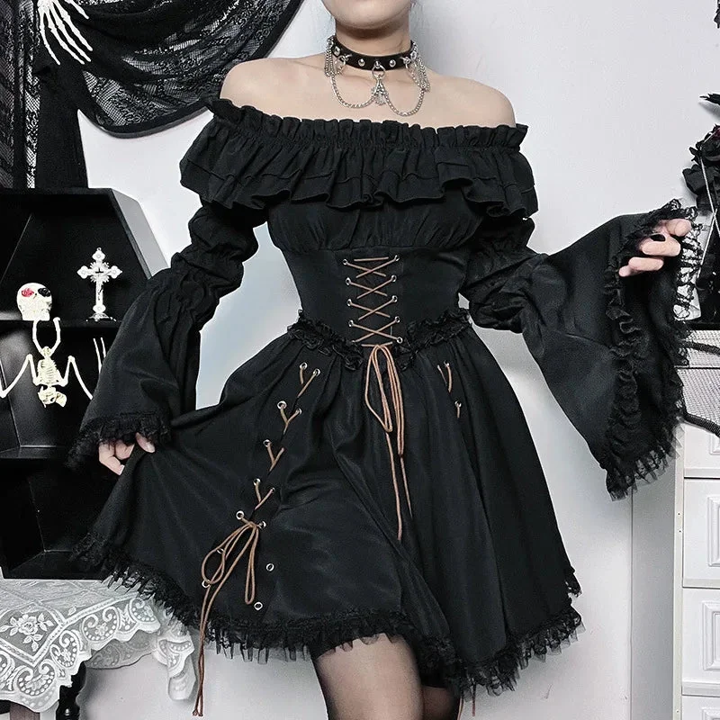 Elegant Gothic Lolita Black Dress