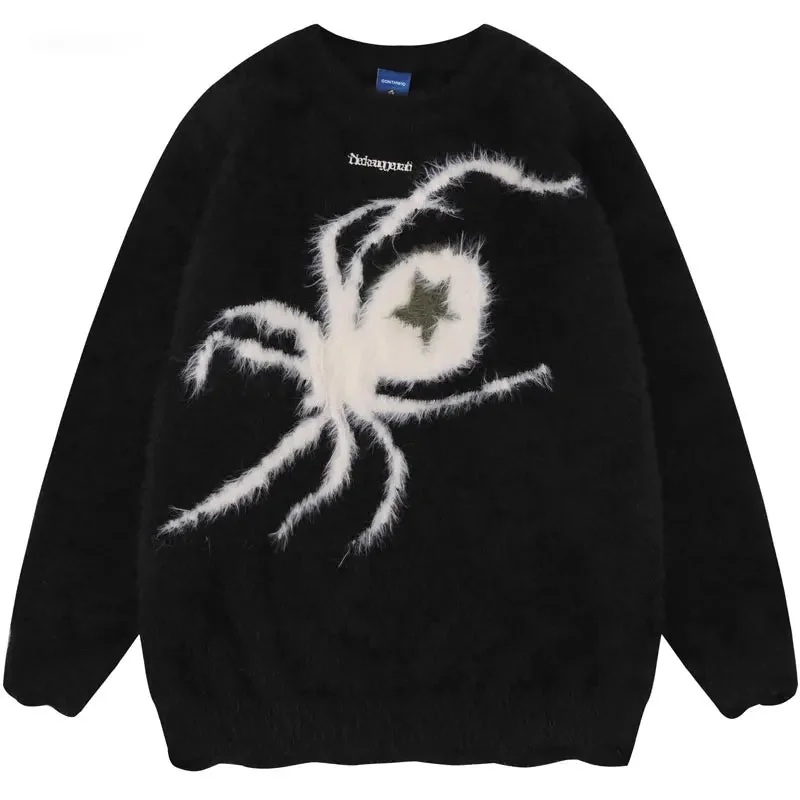 Premium Cotton Black Spider Pullover