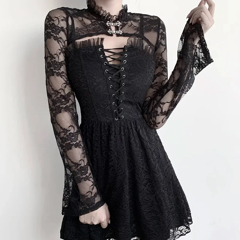 Gothic Black Cover Top for Women