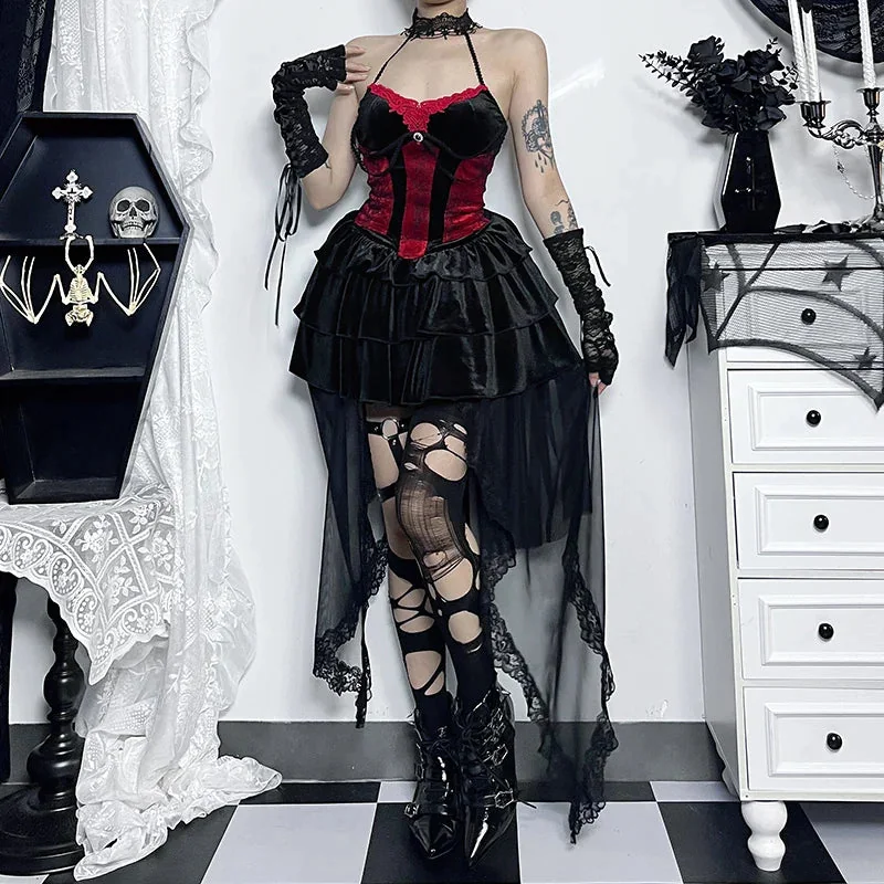 Elegant Black Velvet Maxi Skirt