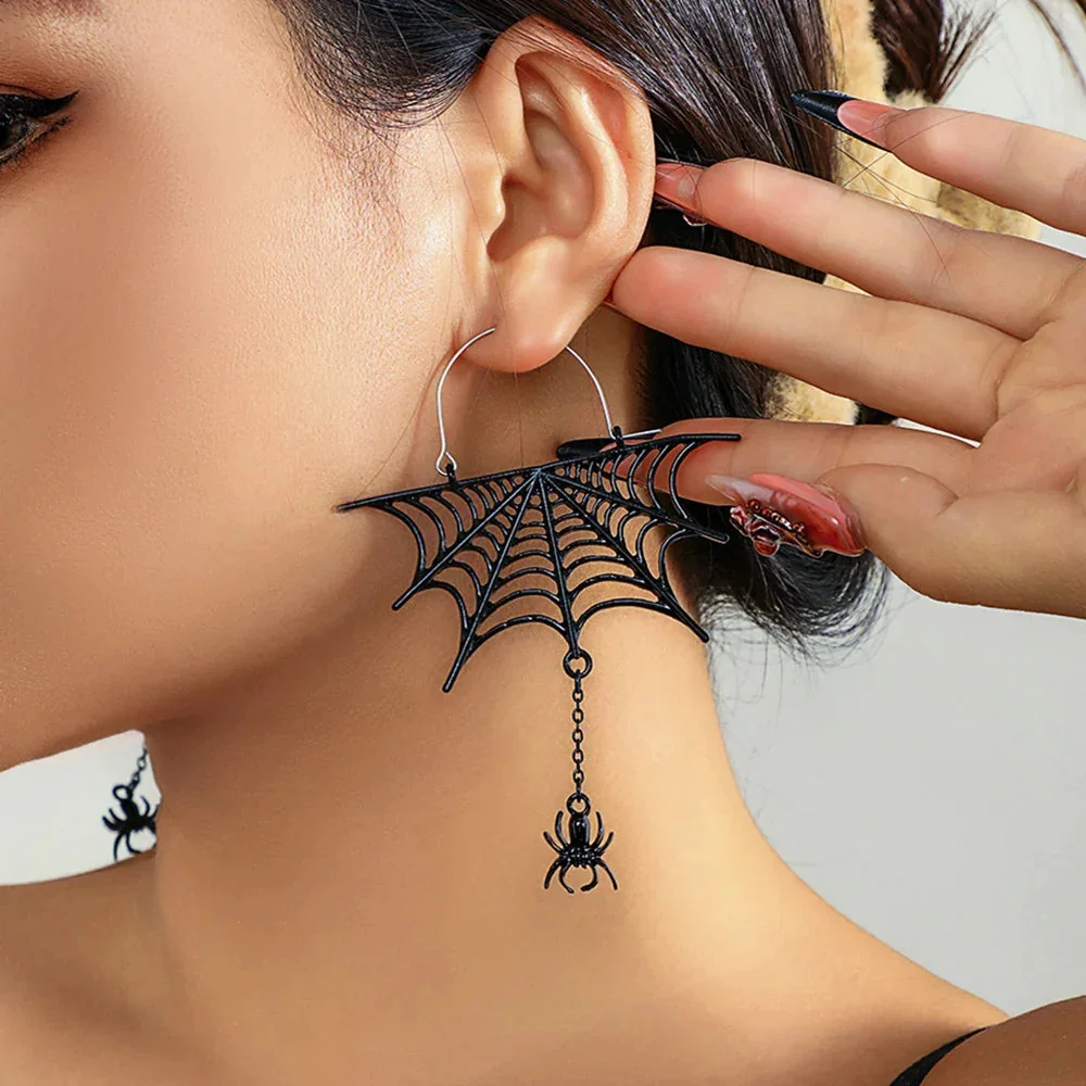 Black Gothic Iron Alloy Earrings