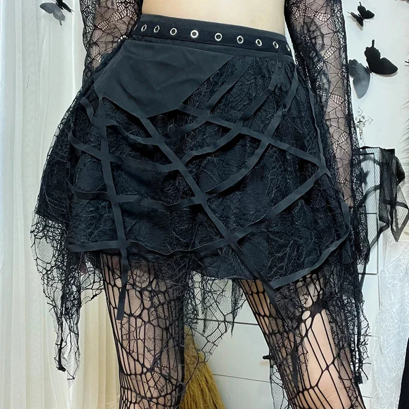 Elegant Gothic Black Skirt for Women