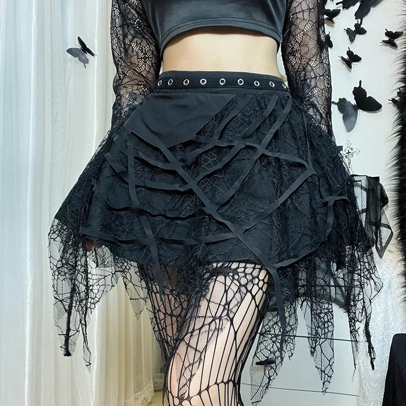 Elegant Gothic Black Skirt for Women