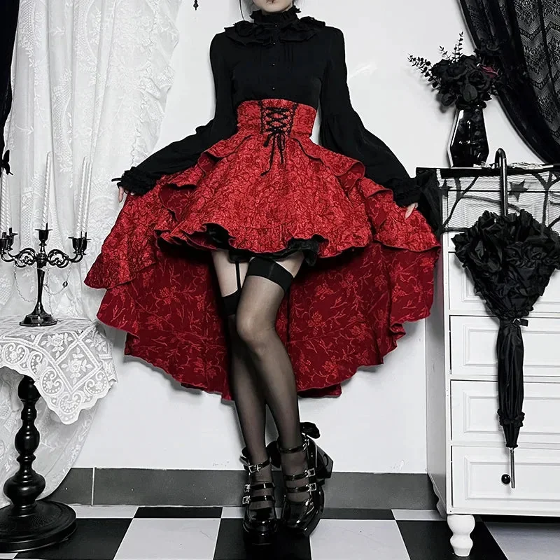 Limited Edition Gothic Style Womens Cotton Polyester Blend Skirt