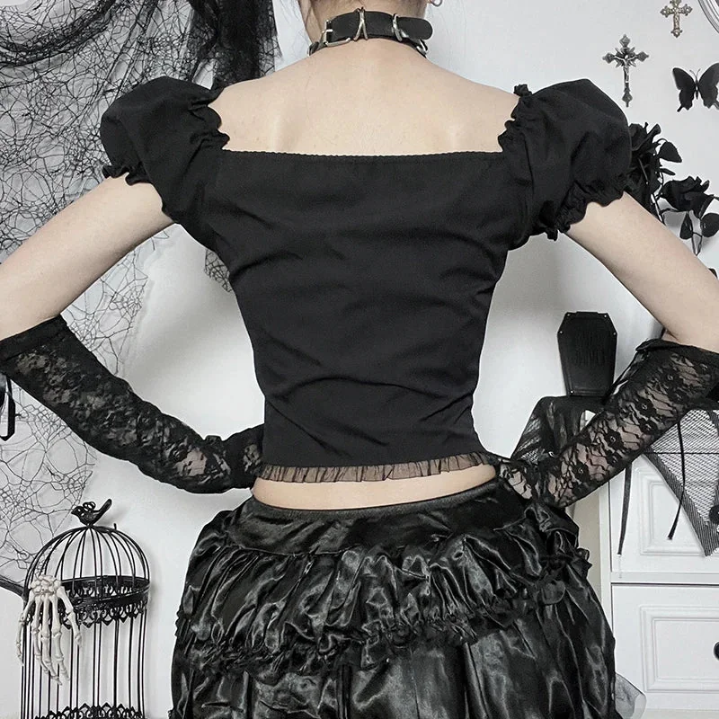 Premium Cotton Polyester Corset Top for Women in Black - Limited Edition