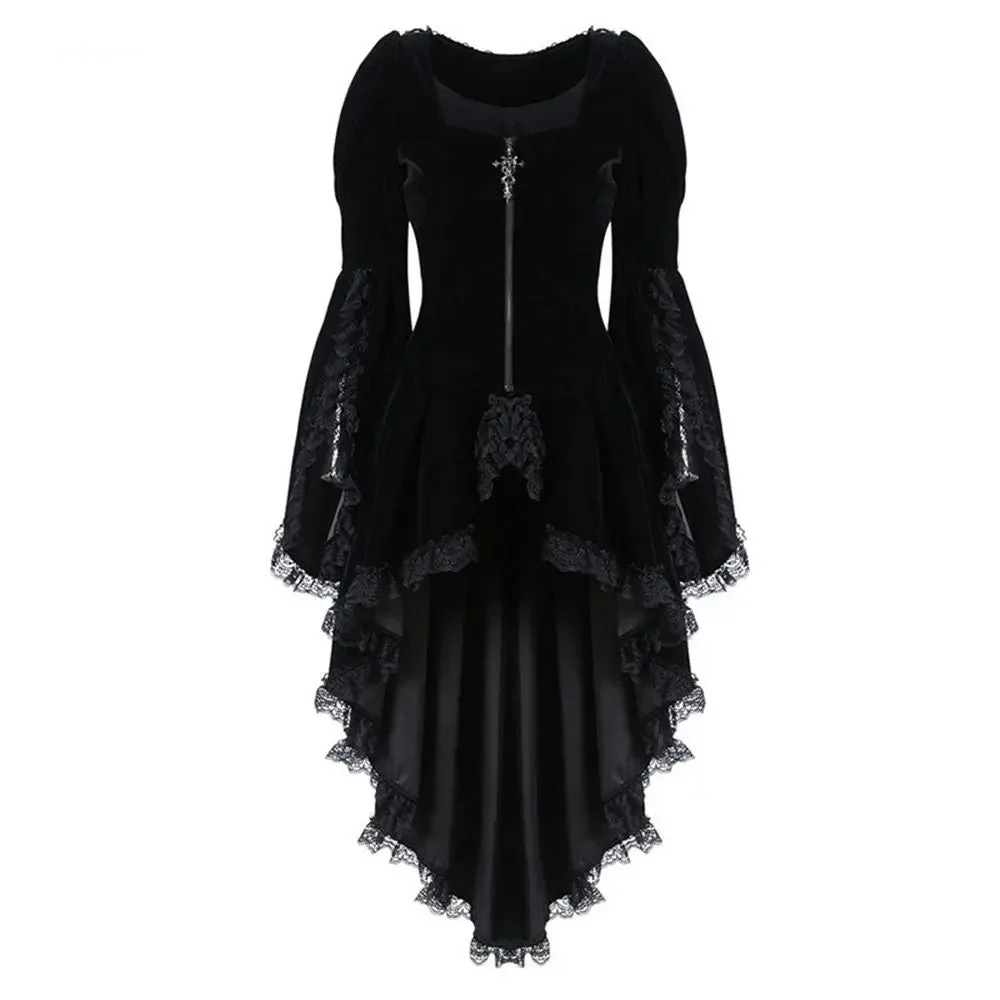 Gothic Cotton Velvet Blend Womens Dress