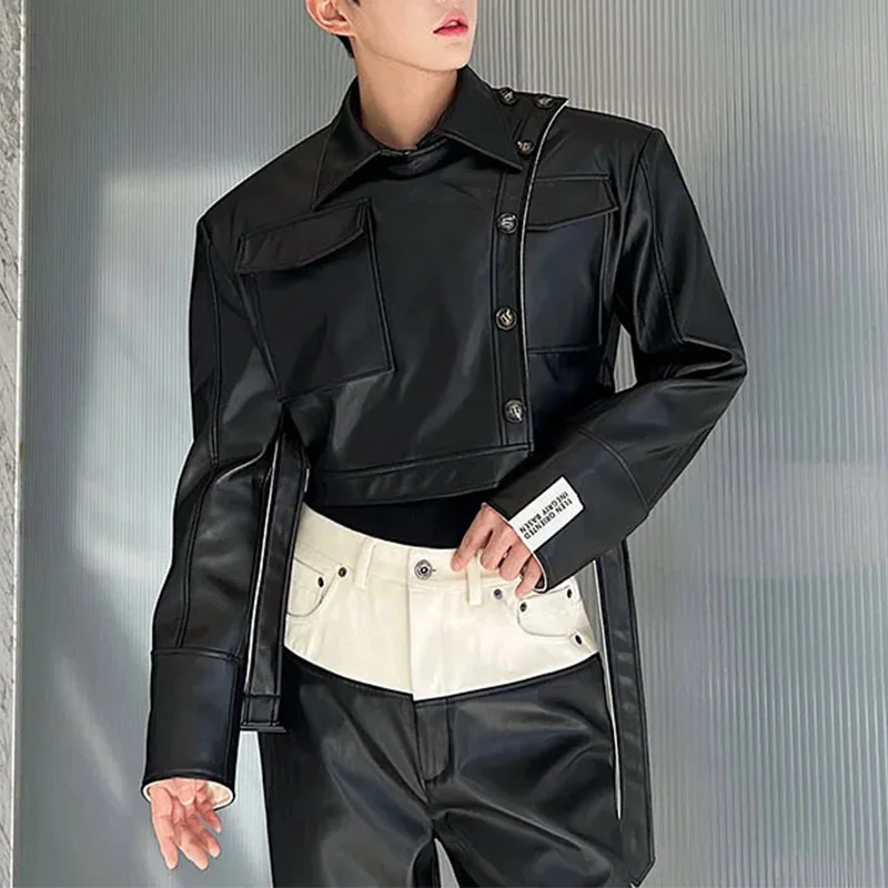 Limited Edition Black Faux Leather Mens Jacket - Premium Cotton Blend