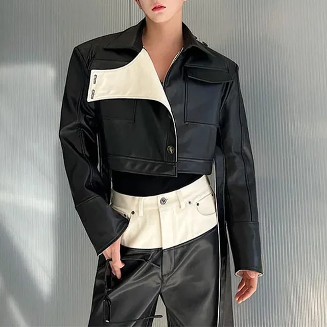 Limited Edition Black Faux Leather Mens Jacket - Premium Cotton Blend