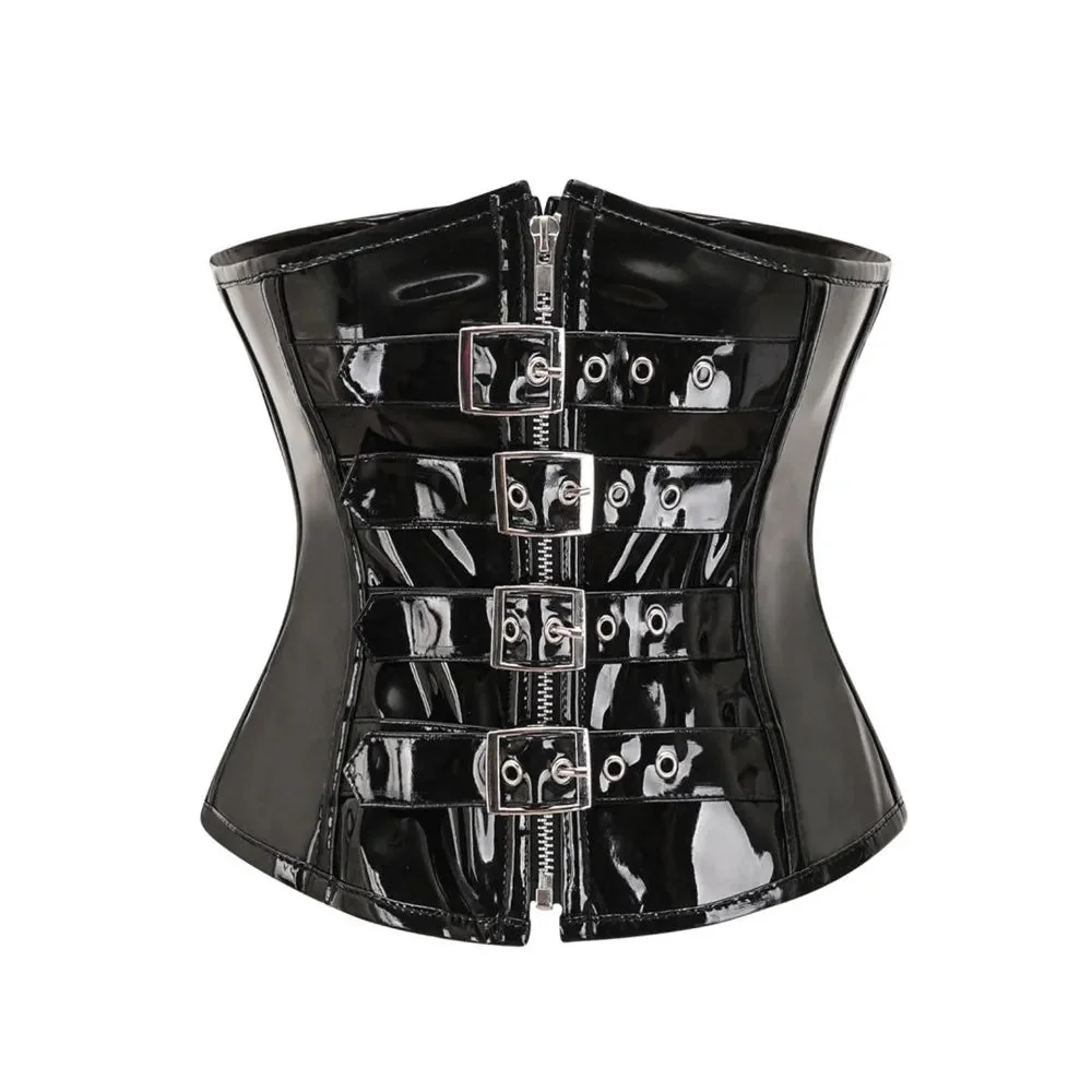Elegant Latex & Polyester Womens Corset Black/Red