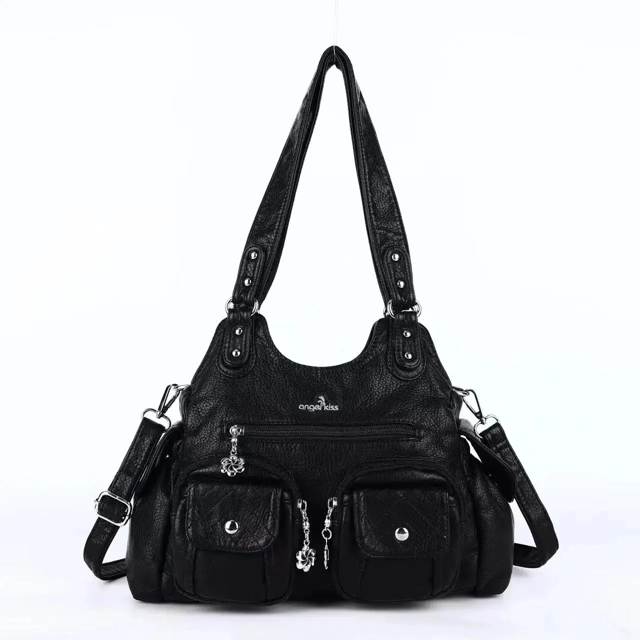 Elegant Black Vintage Handbag 50 cm