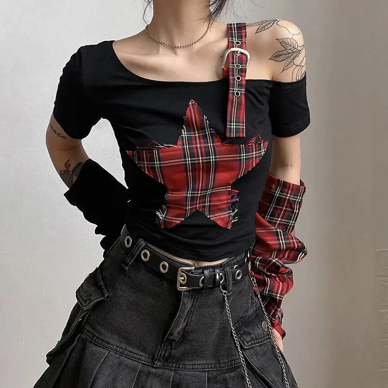 Black Gothic Womens Top - Premium Cotton & Polyester Blend