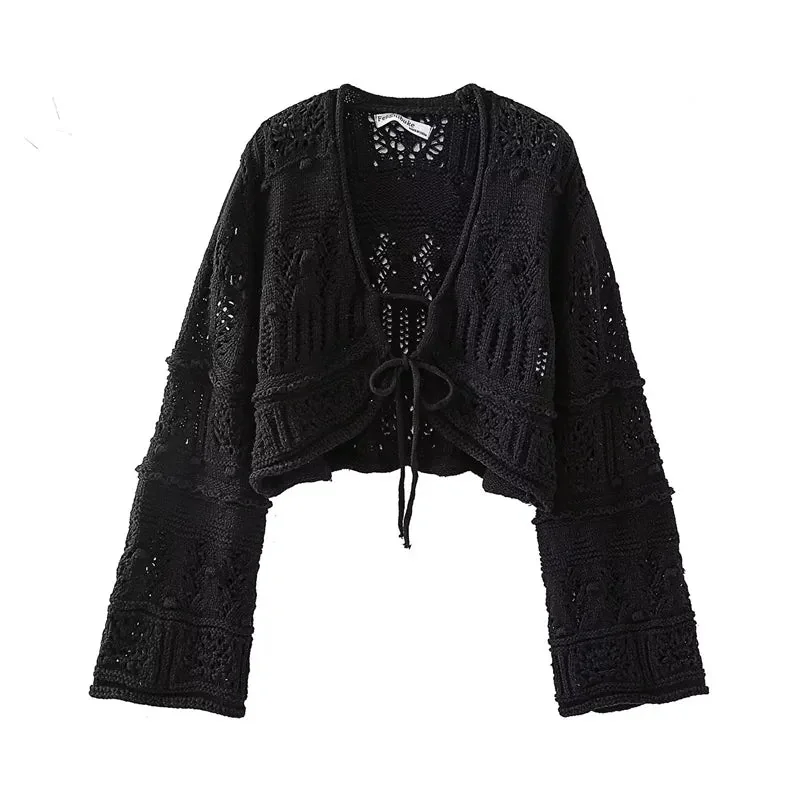 Premium Cotton & Polyester Black Cardigan for Women