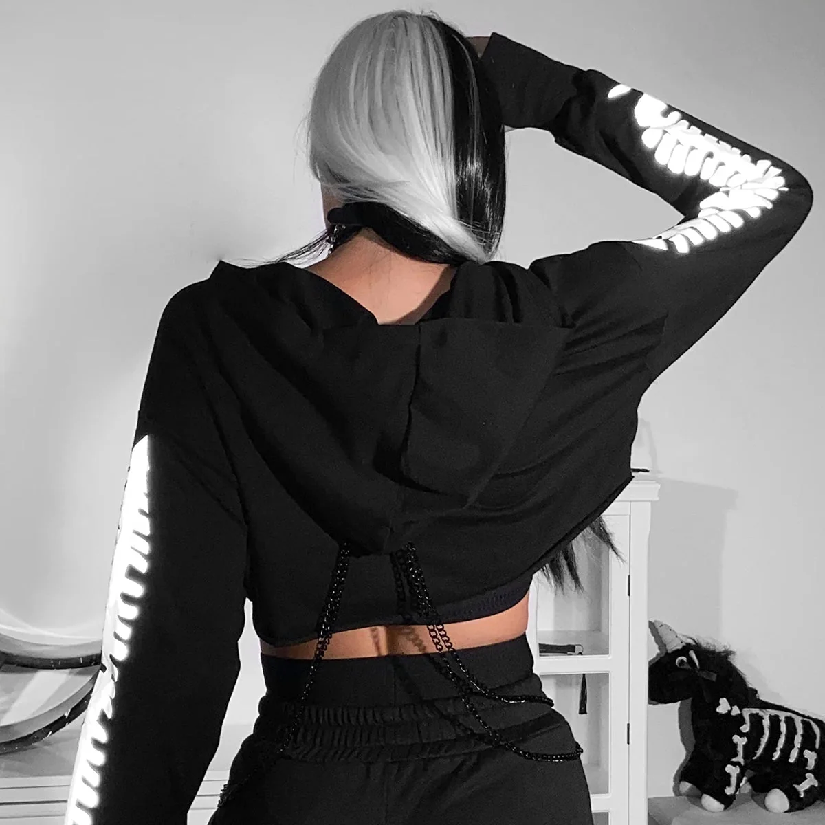 Black Premium Cotton Womens Crop Top