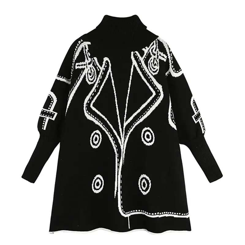 Black Loose Sweater Premium Cotton Blend