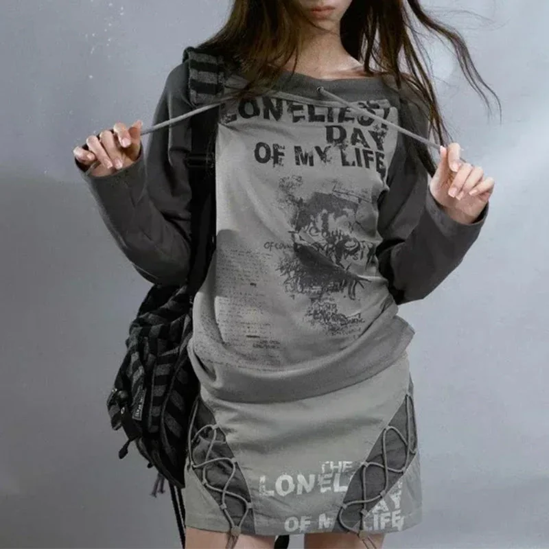 Modern Premium Cotton Womens Top in Gray and Green