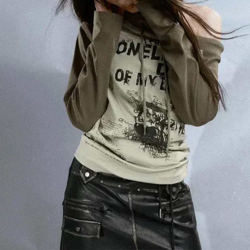 Modern Premium Cotton Womens Top in Gray and Green