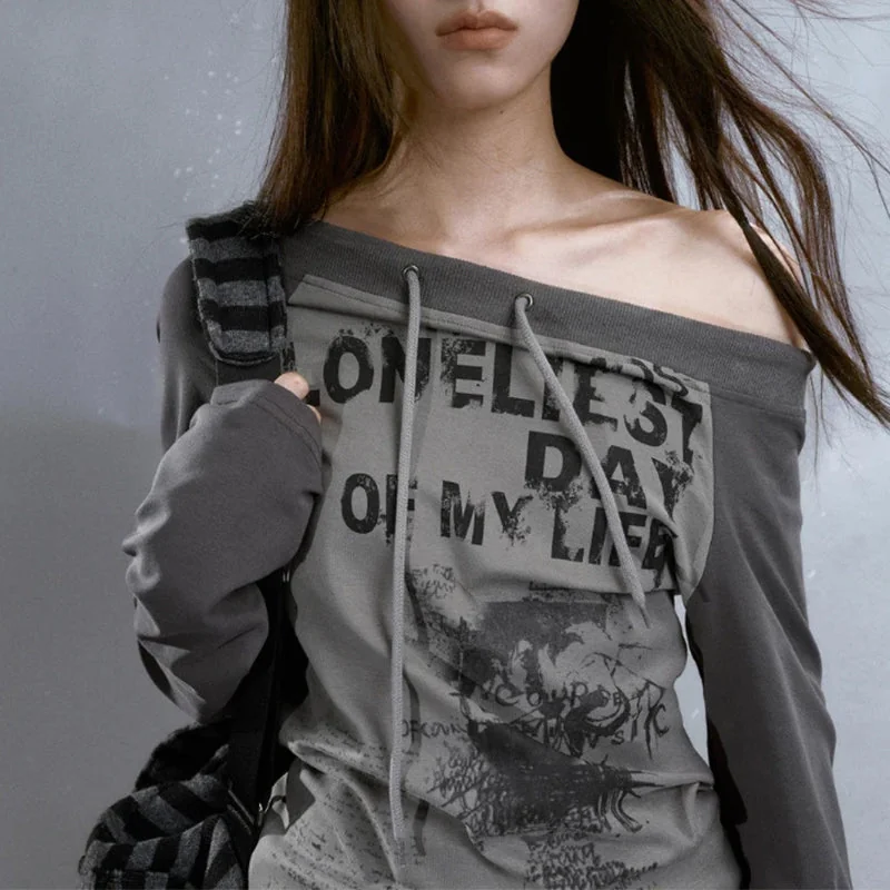 Modern Premium Cotton Womens Top in Gray and Green