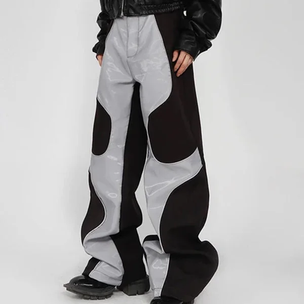 Black Faux Leather Mens Pants