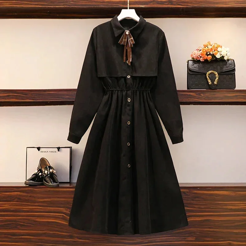 Black & Red Womens Cotton/Polyester Blend Dress