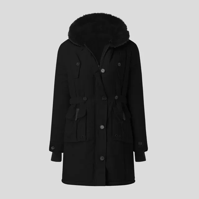 Premium Cotton Fitted Womens Winter Jacket | Black