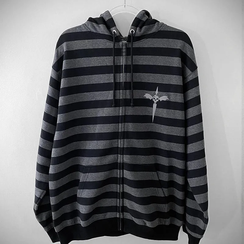 Black Skull Print Womens Hoodie - Premium Cotton Polyester Blend