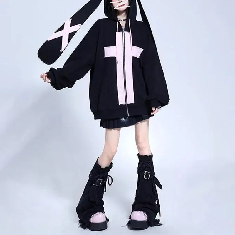 Essential Black Womens Hoodie - Premium Cotton/Polyester Blend