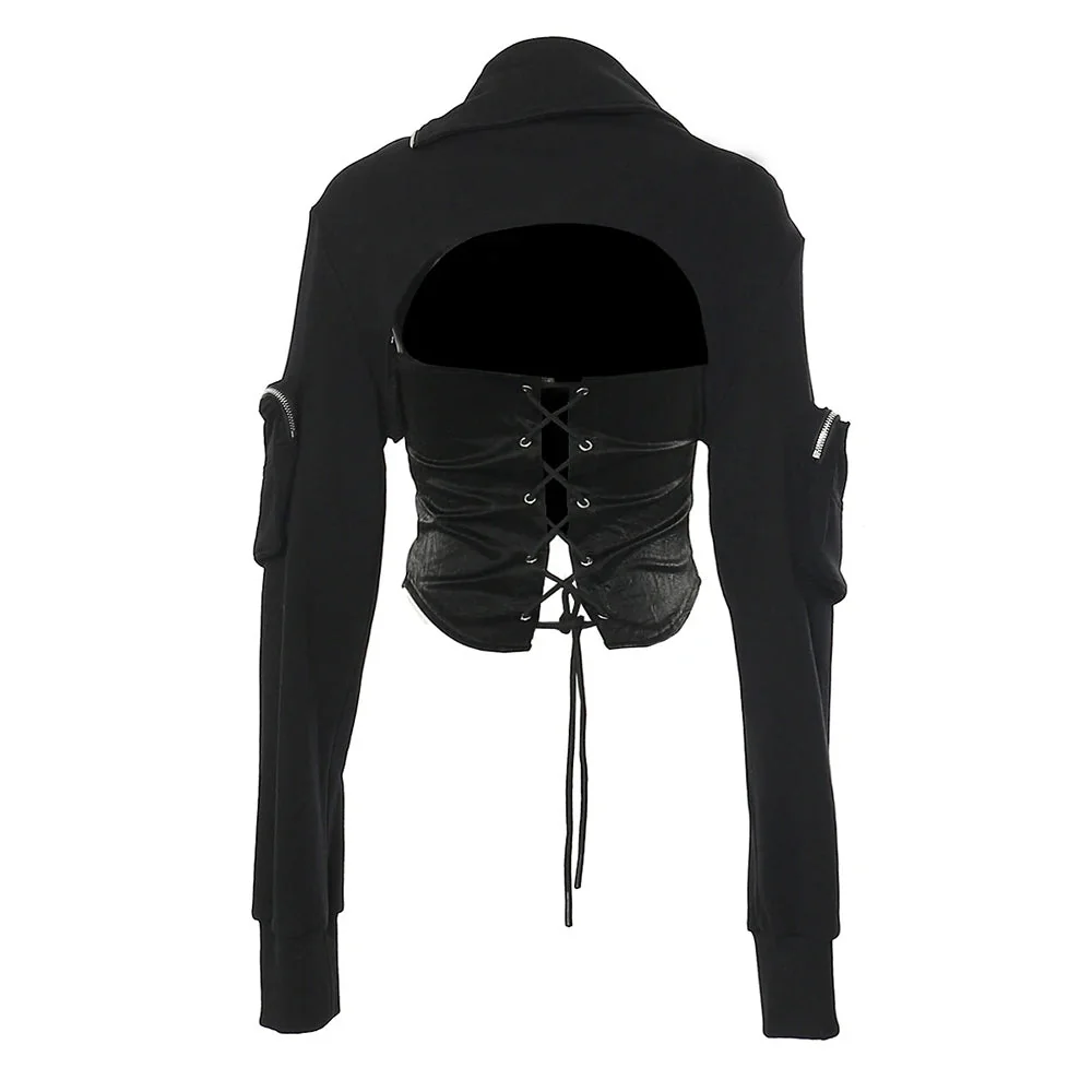 Fashionable Black Zipper Jacket for Women