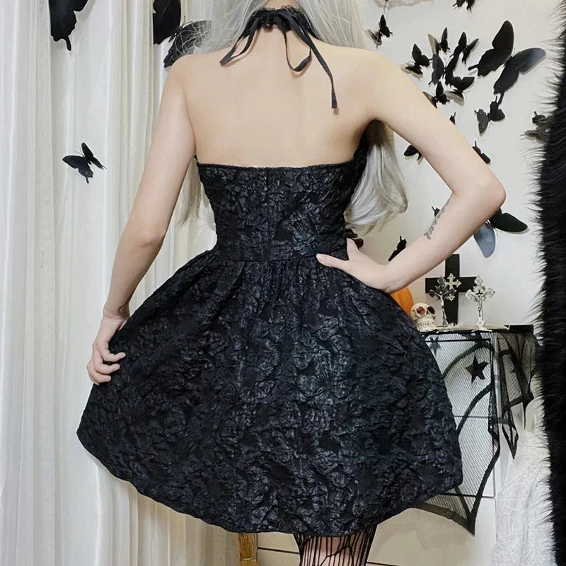 Black Gothic Style Womens Premium Dress