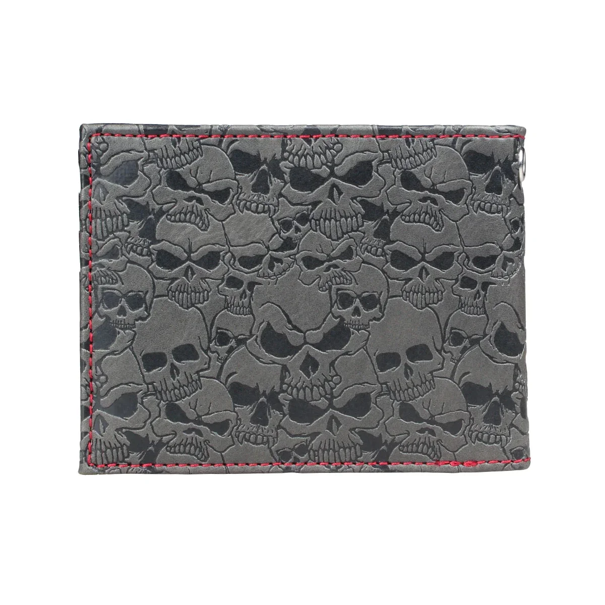 Black Skull Print Wallet for Men - Premium PU Leather
