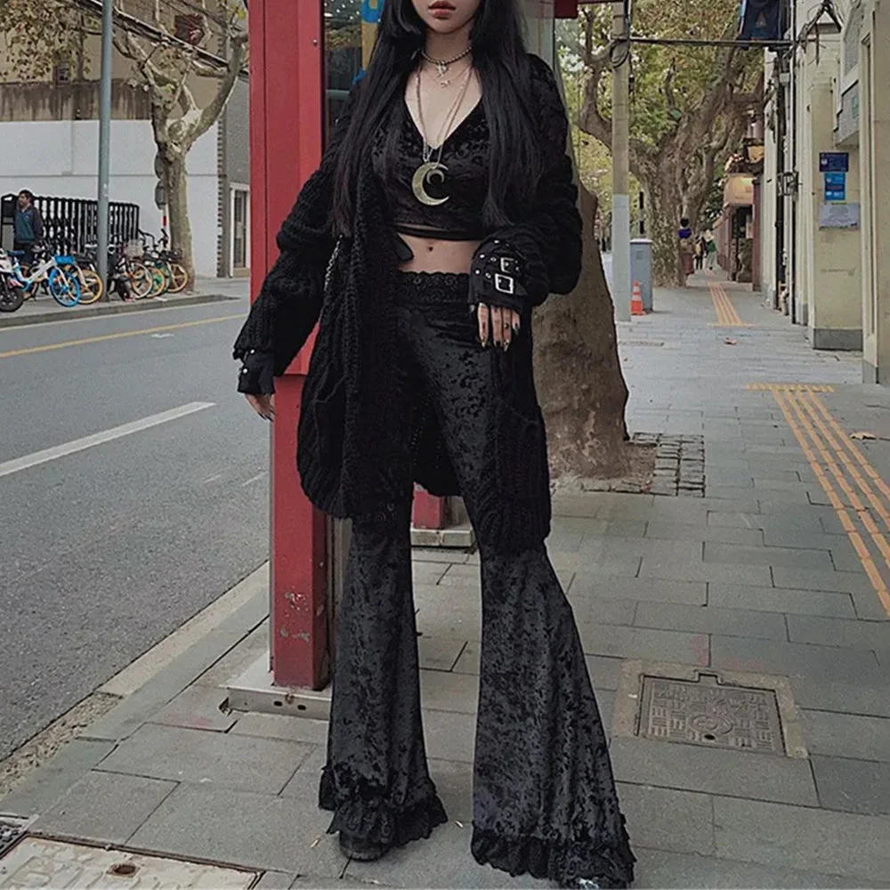 Womens Black Premium Gothic Pants