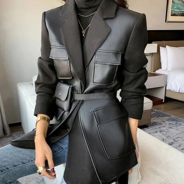 Womens Black PU Leather Premium Jacket