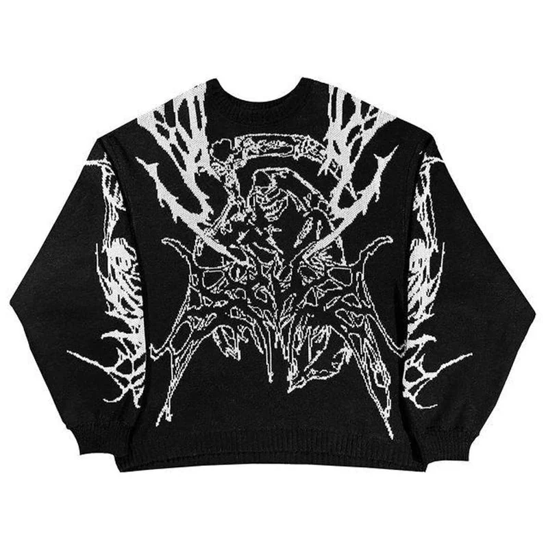 Limited Edition Black Cotton-Polyester Mens Sweater