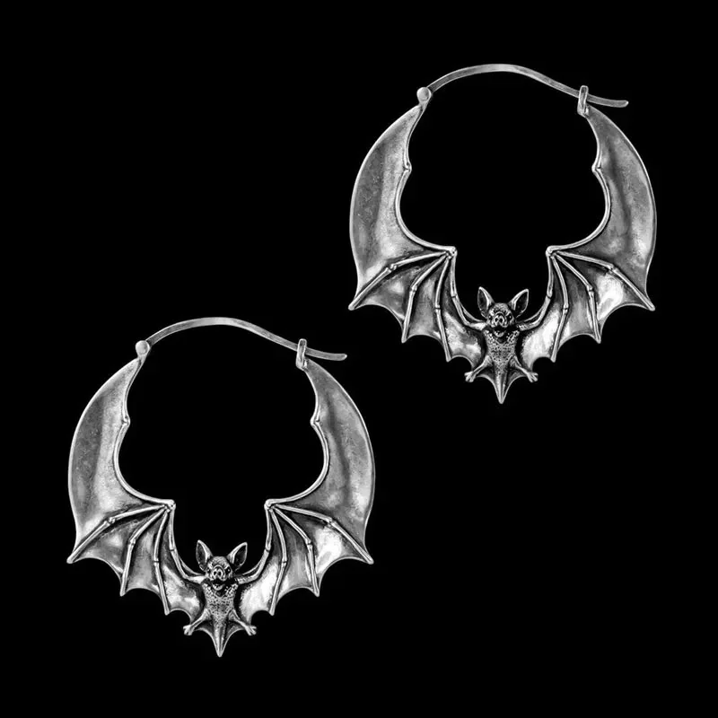 Silver Bat Design Earrings for Women