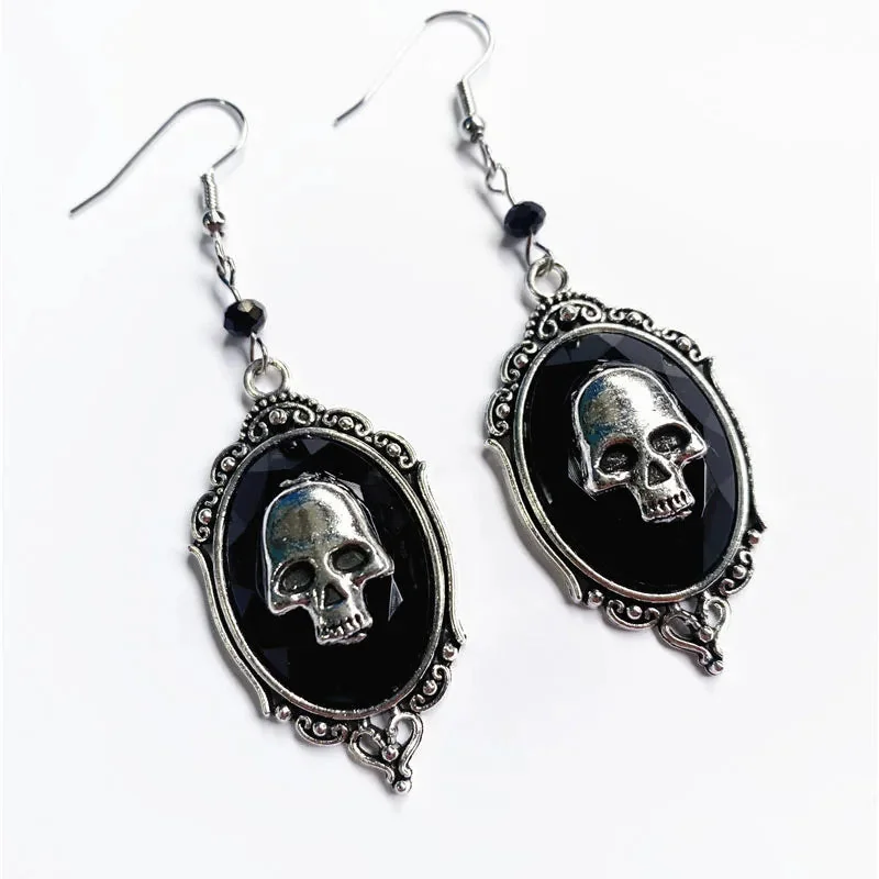Silver Skull Womens Earrings - Premium Statement Jewelry