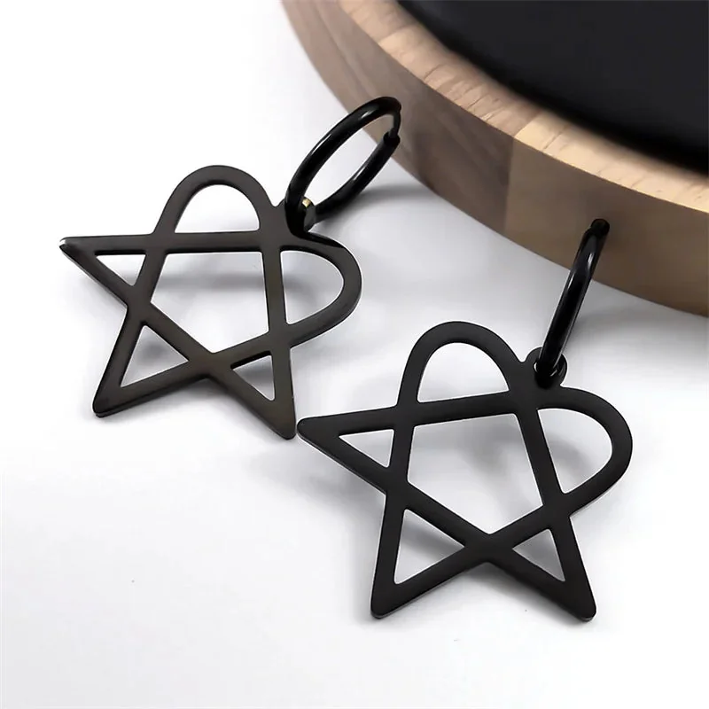 Black Gothic Womens Earrings Premium Metal Design