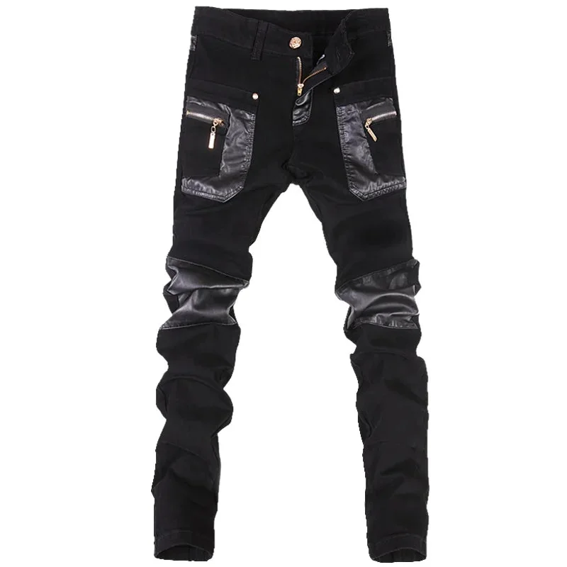 Black Premium Faux Leather Mens Pants
