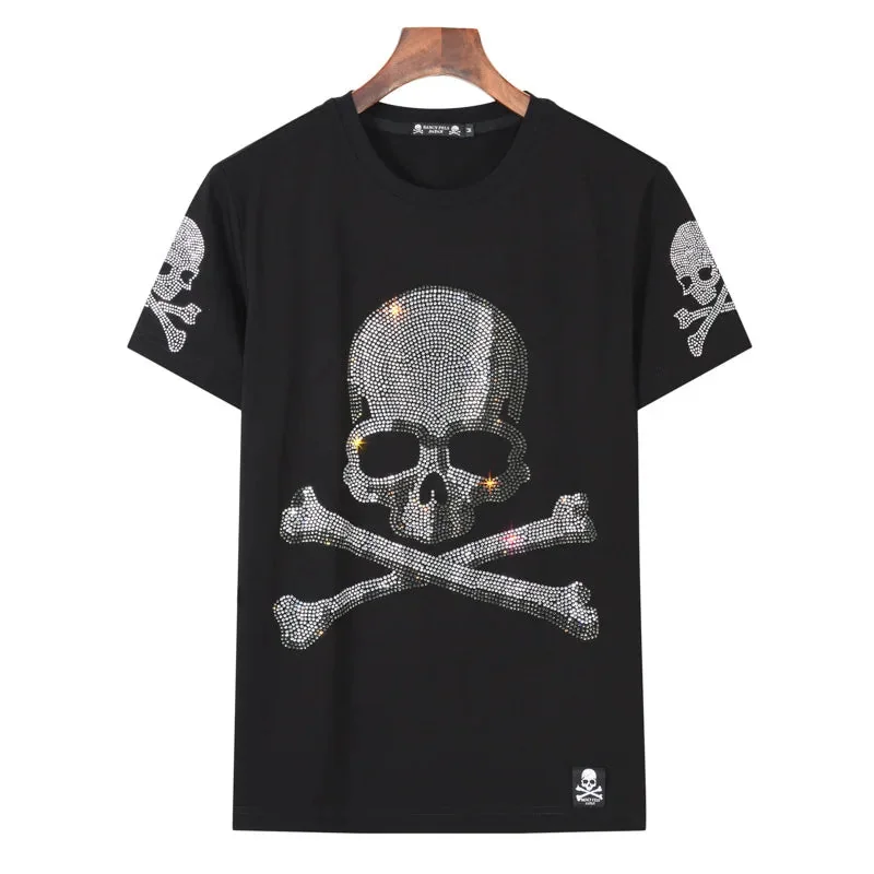 Skull Print Womens Black T-Shirt