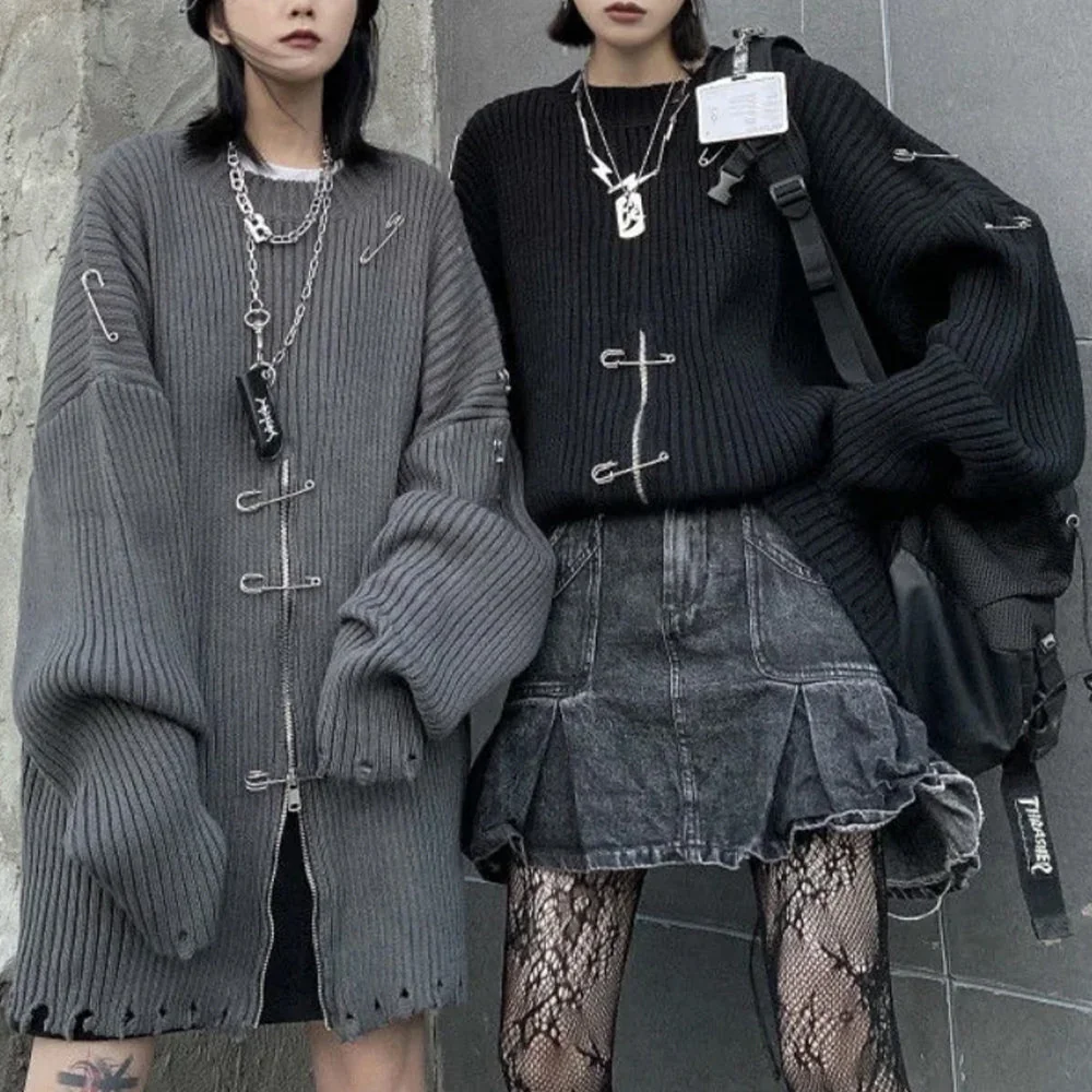 Stylish Oversized Cotton-Polyester Blend Sweater for Women