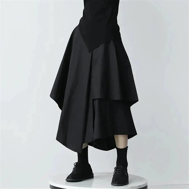 Black Gothic Cotton & Polyester Blend Womens Skirt