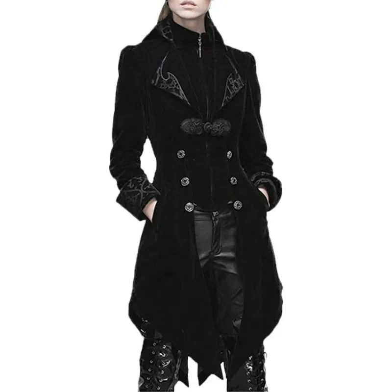 Black Womens Gothic Trench Coat
