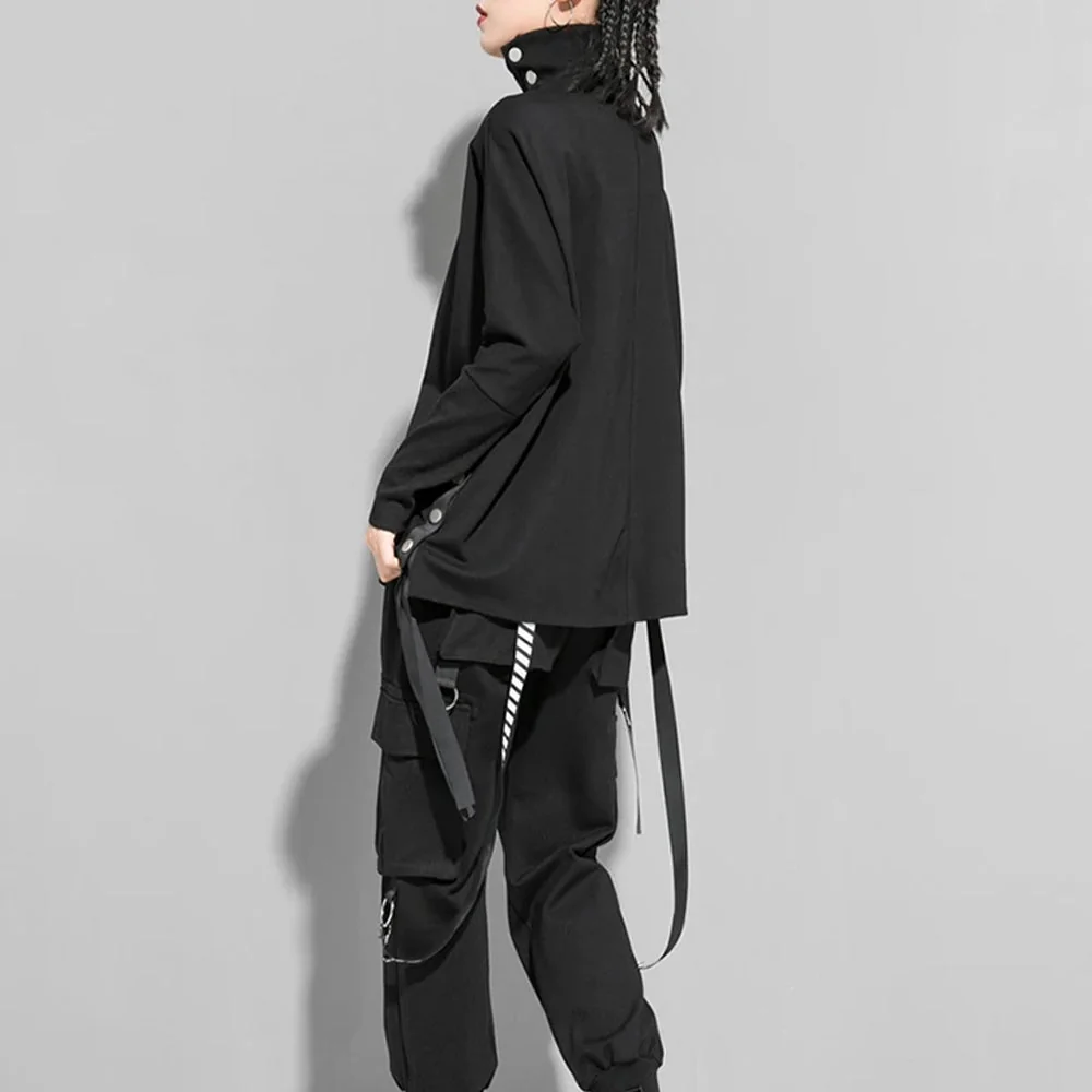 One Size Black Casual Top for Women Premium Cotton Polyester Blend