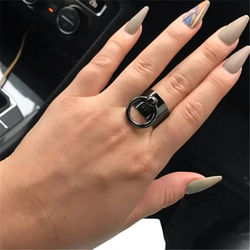 Black Resizable Zinc Alloy Womens Ring - Limited Edition